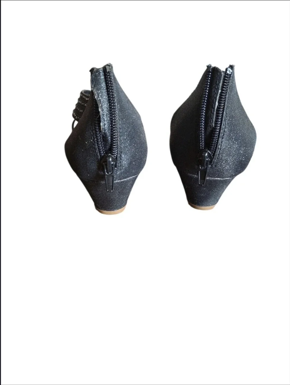 Charter Club Women Size 12 Black Rhinestone Wedge Sandals Dress Evening Shoes